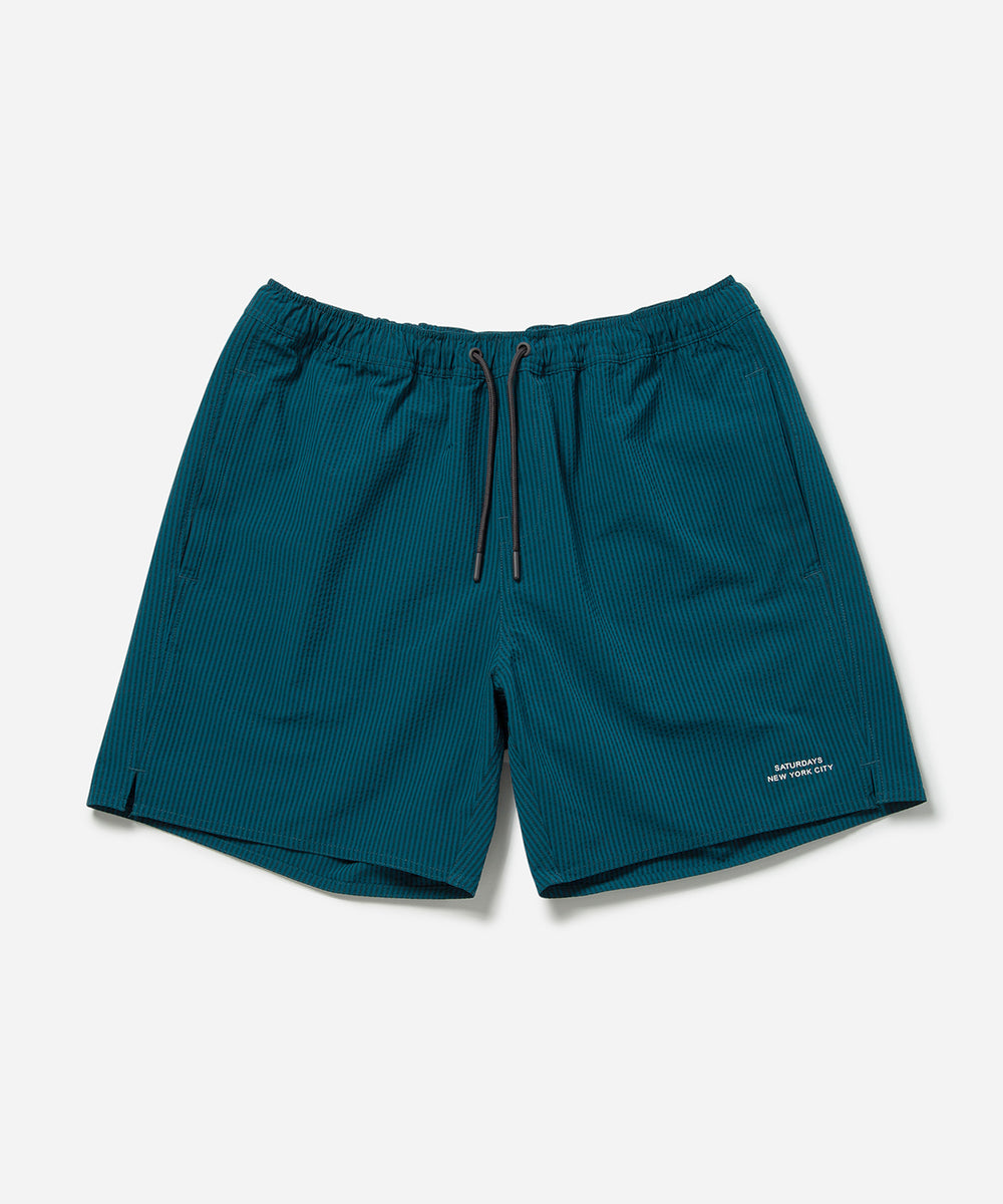 Timothy Seersucker Stripe Swim Short Gulf Coast