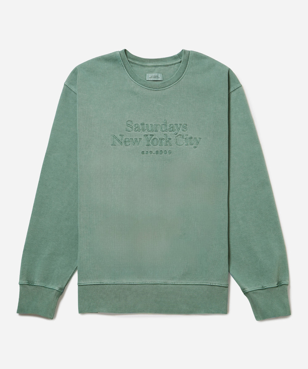 Saturdays New York City Bowery Patch Logo Sweatshirt Green on sale Sz Mens Small