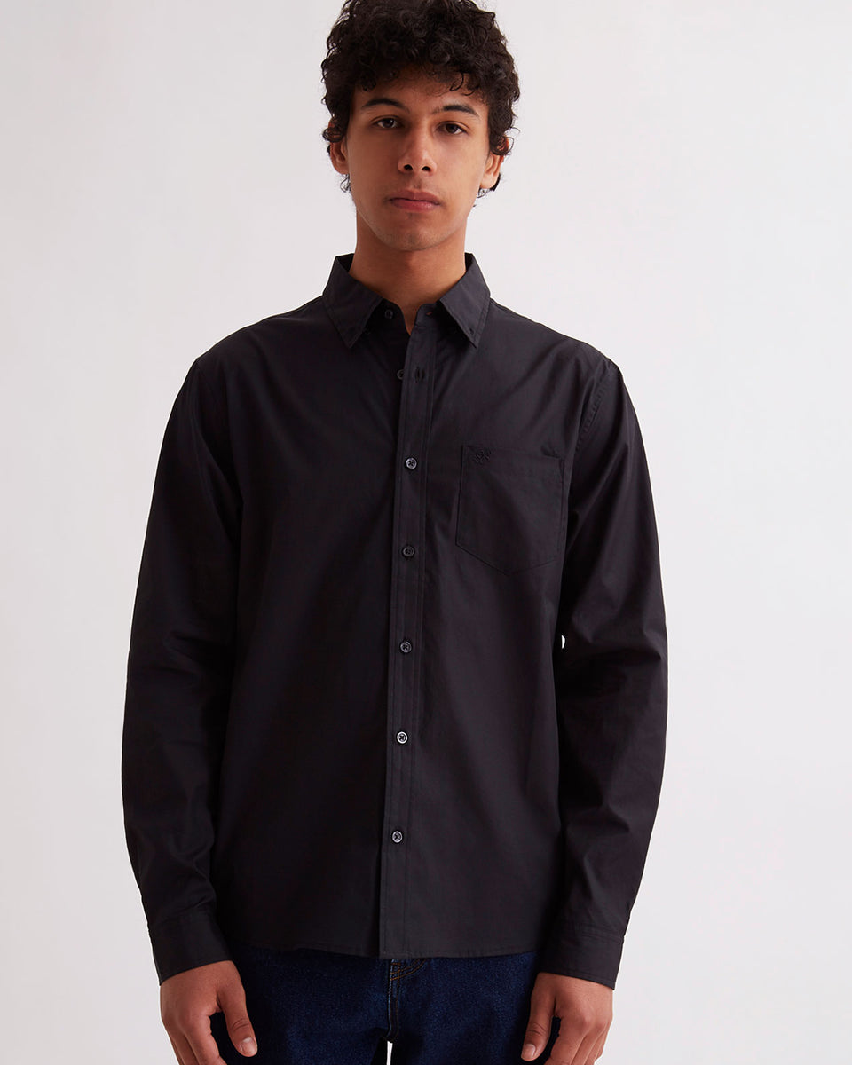 Saturdays NYC outlets Surf Black Angus Heavy Twill Cotton Long Sleeve Button Down Shirt