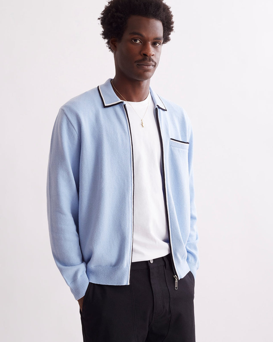 Saji Zip Polo Sweater