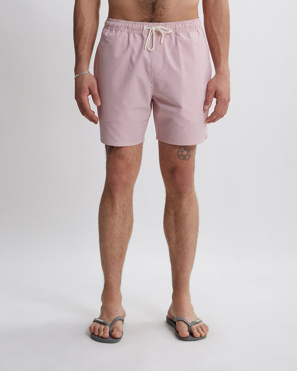 Timothy Seersucker Stripe Swim Short