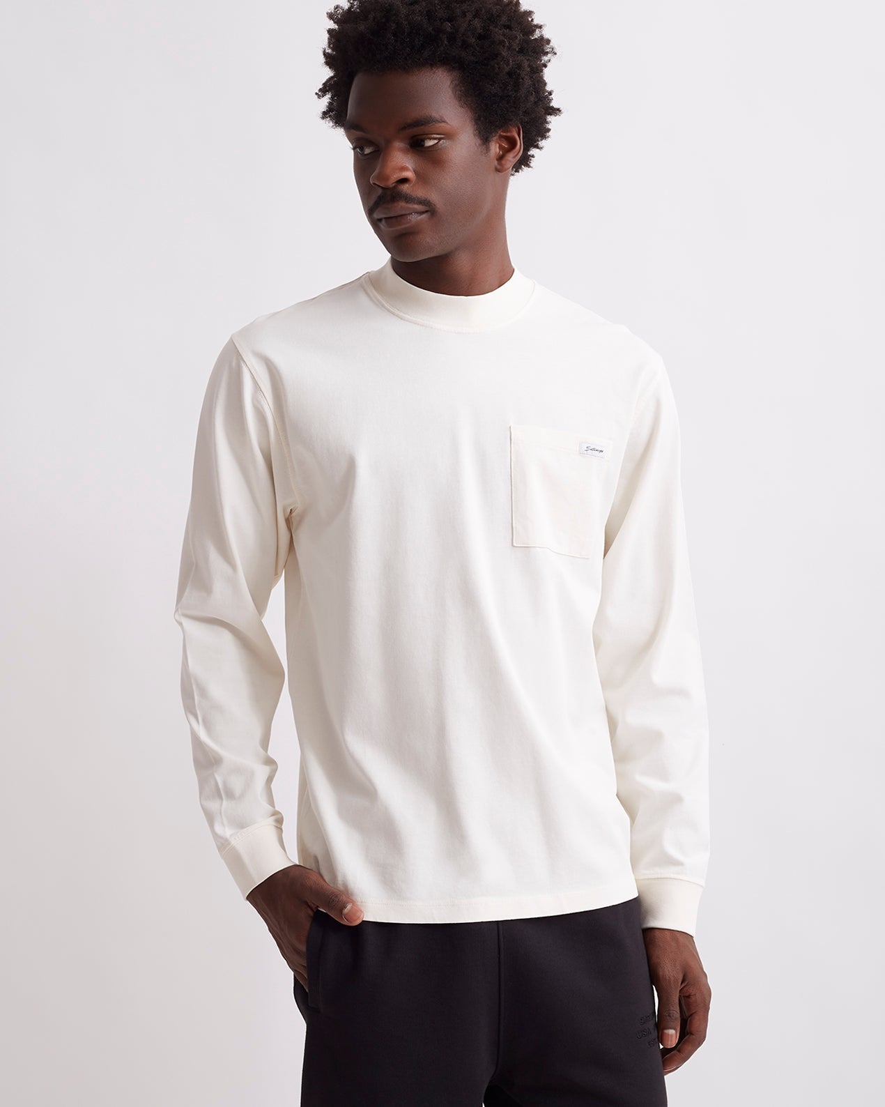 Dekalb Heavyweight Mockneck Long Sleeve Pocket Tee | Saturdays NYC