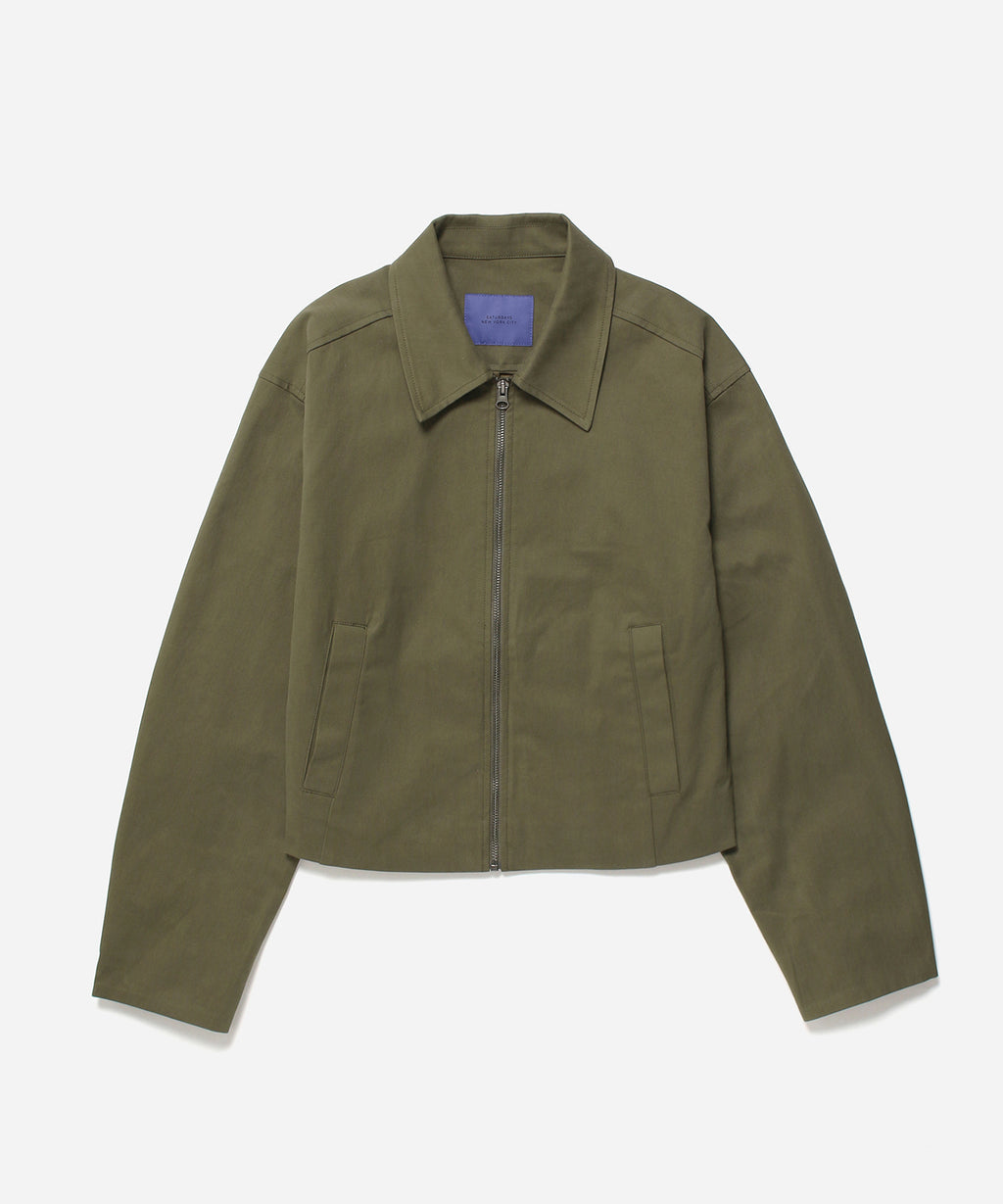 Army green twill jacket best sale