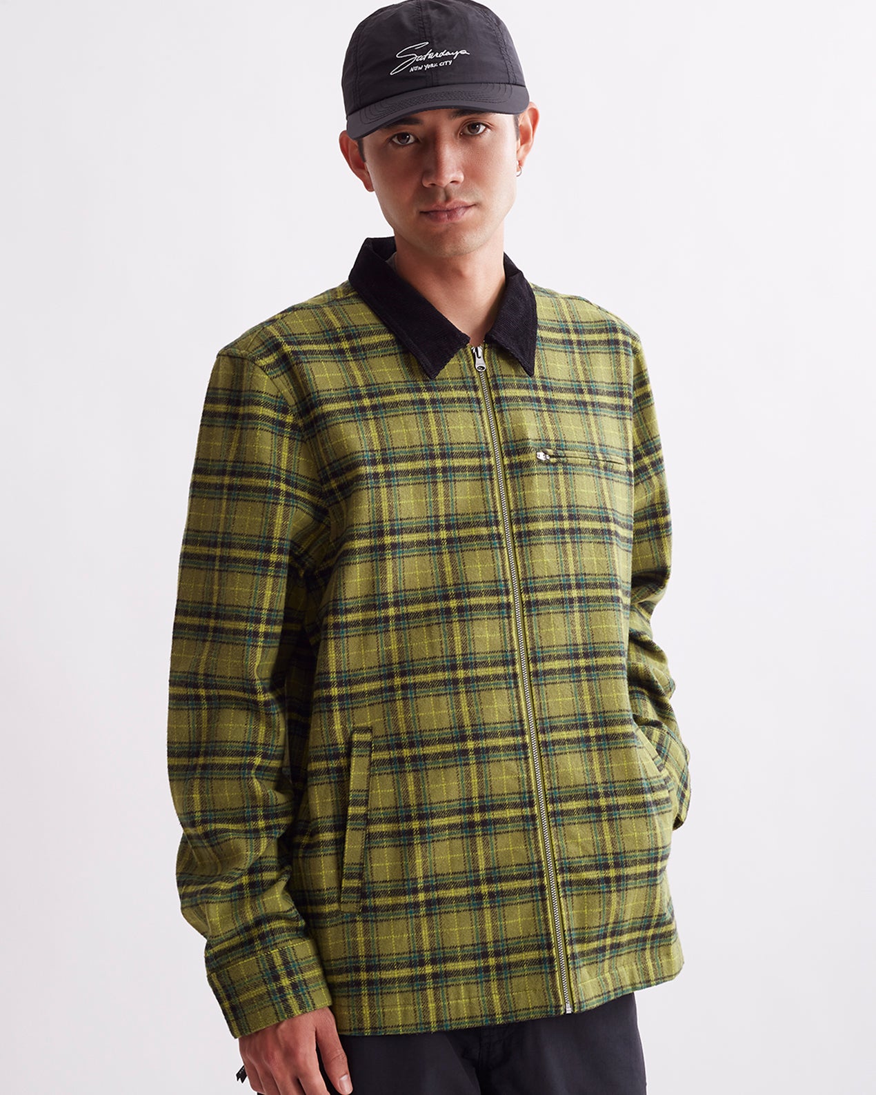 Ryan Zip Front Flannel Shirt | Saturdays NYC