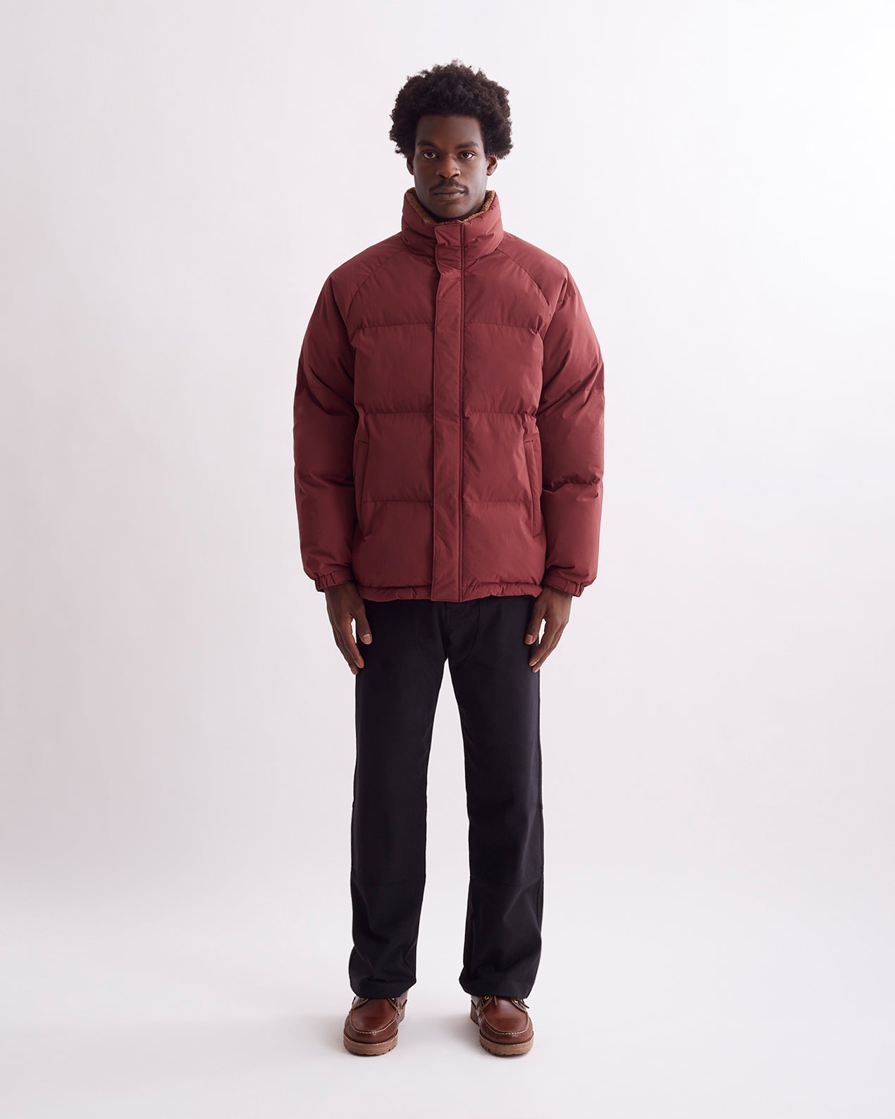 Burgundy puffer cheap jacket mens