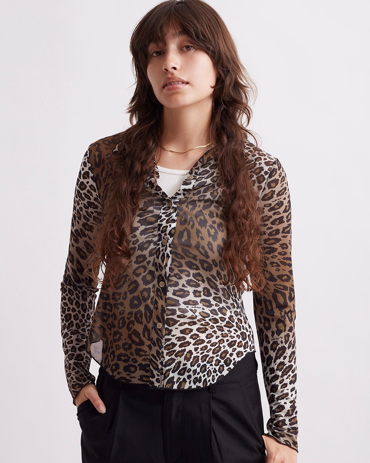 Gabriella Sound Leopard Long Sleeve Shirt | Saturdays NYC