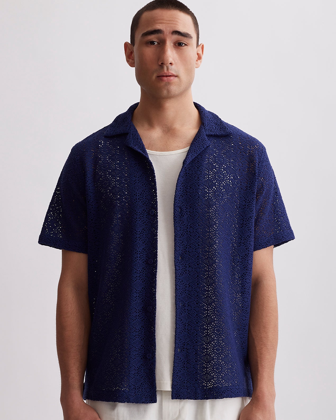 Canty Cotton Mesh Short Sleeve Shirt | Saturdays NYC