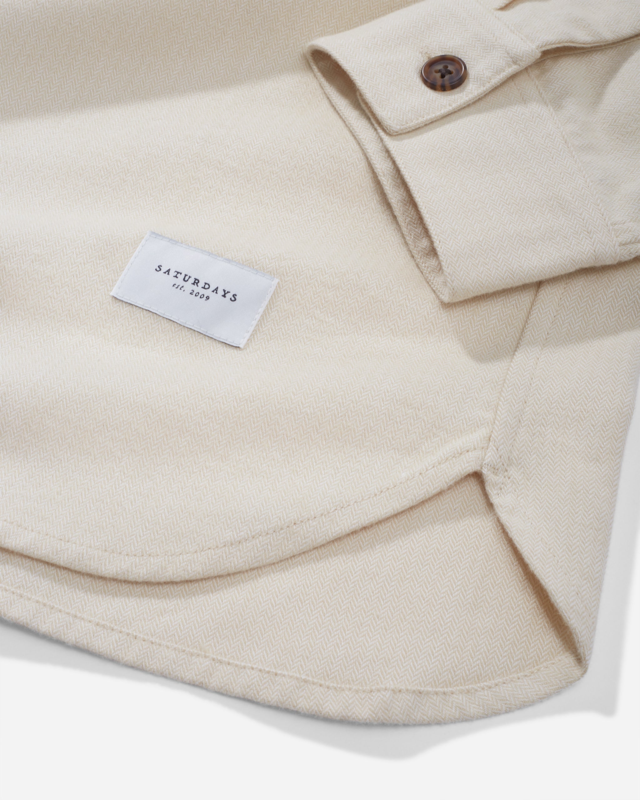 Broome Herringbone Flannel Long Sleeve Shirt | Saturdays NYC